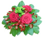 netradiční kyětina s bonbóny